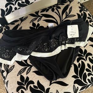Black and white bathing suit bottoms with ruffles